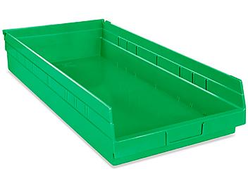Plastic Shelf Bins - 11 x 24 x 4", Green S-19946G