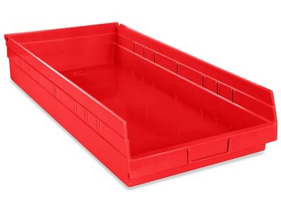 Plastic Shelf Bins 11 X 24 X 4 Red S 19946r Uline