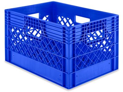 Rigid Milk Crates - 18 x 12 x 10 1/2, Blue