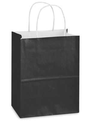 Matte Black Kraft Paper Shopping Bag - 8L x 4 3/4D x 10 1/2H