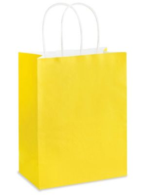 Kraft Tinted Color Shopping Bags - 8 x 4 1/2 x 10 1/4, Cub, Green S-8591G  - Uline