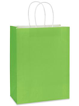 Deluxe Tinted Color Shopping Bags - 10 x 5 x 13", Debbie, Lime S-19959LIME