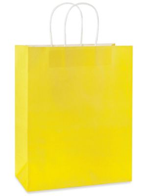 Deluxe Tinted Color Shopping Bags - 10 x 5 x 13", Debbie, Yellow S-19959Y