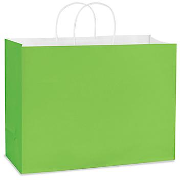 Deluxe Tinted Color Shopping Bags - 16 x 6 x 12", Vogue, Lime S-19960LIME