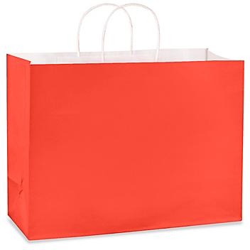 Deluxe Tinted Color Shopping Bags - 16 x 6 x 12", Vogue, Red S-19960R