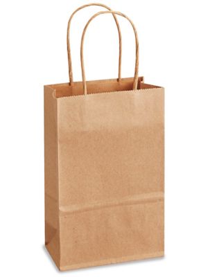 Recycled Paper Shopping Bags - 5 1/4 x 3 1/4 x 8 1/4", Rose