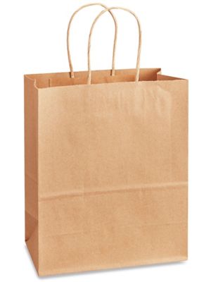 Recycled Paper Shopping Bags - 8 x 4 3/4 x 10 1/4", Cub