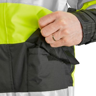 Class 3 Hi-Vis Heavy Duty Rain Jacket - Lime, XL S-19979G-X - Uline