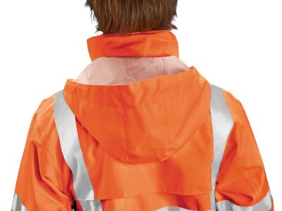 Class 3 Hi-Vis Heavy Duty Rain Jacket - Orange, Large