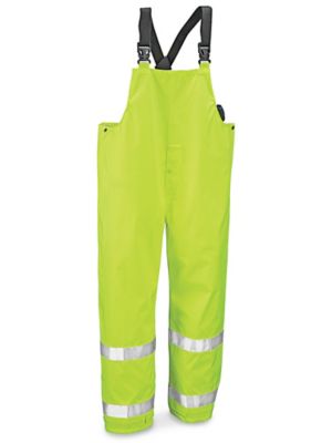 Class 3 Hi-Vis Heavy Duty Rain Overalls - Lime, XL S-19980G-X