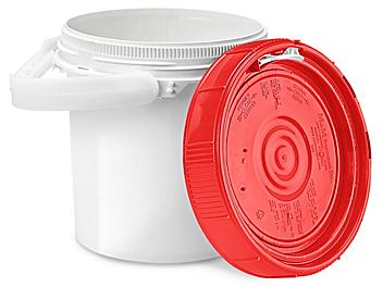 Screw Top Pail - 0.6 Gallon, Red Lid S-20029R