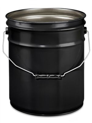 Steel Pail Skid Lot - 5 Gallon, Open Top, Unlined, Black S-20030BLS