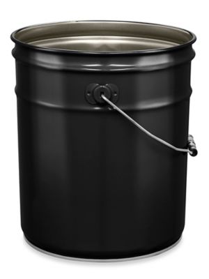 Open Top Steel Pail - 5 Gallon, Black - ULINE Canada - Qty of 3 - S-20030BL