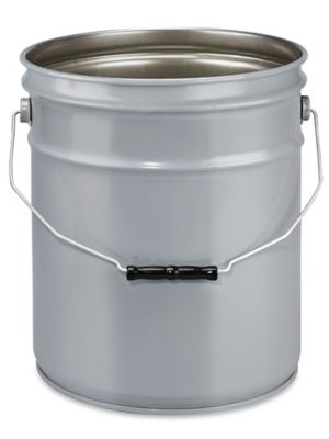 Steel Pail - 5 Gallon, Open Top, Unlined, Gray