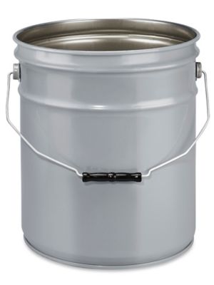 Steel Pail Skid Lot - 5 Gallon, Open Top, Unlined, Gray S-20030GRS