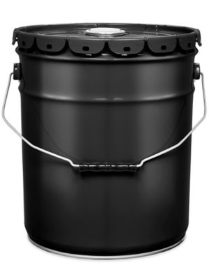 Black pail with deals lid