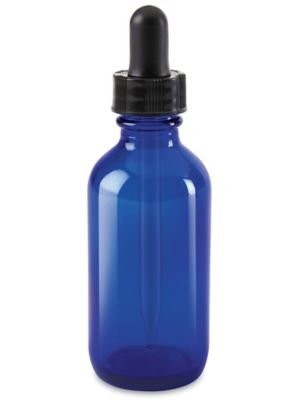 Glass Dropper Bottles - 2 oz, Blue S-20038BLU
