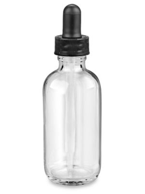 Glass Dropper Bottles - 2 oz, Clear