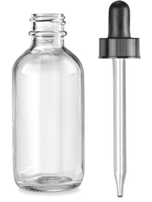 Glass Dropper Bottles - 2 oz, Clear