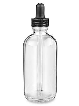 Glass Dropper Bottles - 4 oz, Clear S-20039C
