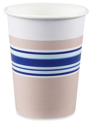 Uline Paper Hot Cups - 8 oz, Stripe S-20104S