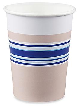 Uline Paper Hot Cups - 8 oz, Stripe S-20104S