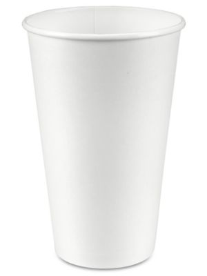 16 oz White Paper coffee cups with lids