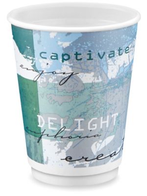 Double-Wall Paper Cups - 12 oz, Globe Design S-20111GLOBE