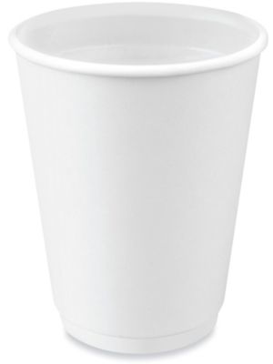 Double-Wall Paper Cups - 12 oz, White S-20111W