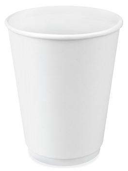Double-Wall Paper Cups - 12 oz, White S-20111W