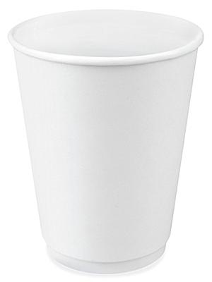 Double-Wall Paper Cups - 12 oz, White