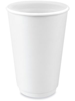 Double-Wall Paper Cups - 16 oz, White S-20112W