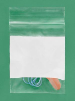 1000 2x3 Zip Seal Top Squeeze Lock Bags White Block 2mil White Writeable 2  X 3 Small Baggies 