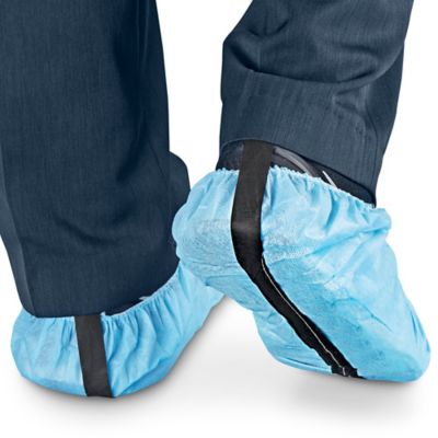 Couvre chaussure bleu en polypropylène avec antidérapant