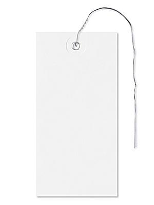 White Tyvek® Tags - #5, 4 3/4 x 2 3/8, Pre-wired