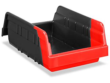 Indicator Bins with Divider - 7 x 12 x 4", Black/Red S-20254B/R