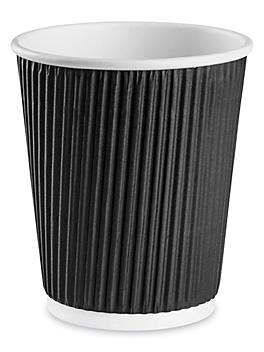 Uline Ripple Insulated Cups - 8 oz, Black S-20260BL