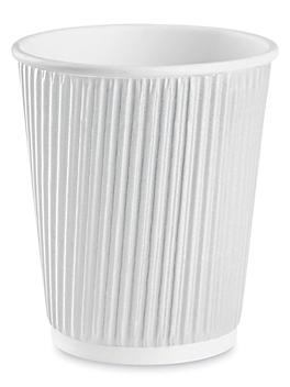 Uline Ripple Insulated Cups - 8 oz, White S-20260W