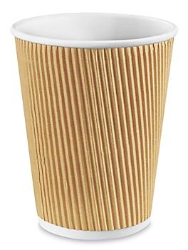 Uline Ripple Insulated Cups - 12 oz, Kraft S-20261KRFT