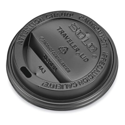 Choice Black Hot Paper Cup Travel Lid for 10-24 oz. Standard Cups and 8 oz.  Squat Cups - 1000/Case