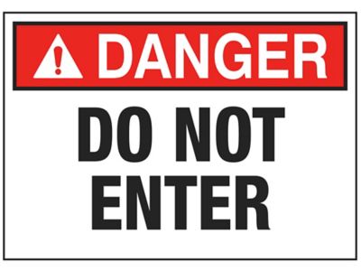 "Do Not Enter" Sign - Vinyl, Adhesive-Backed S-20307V