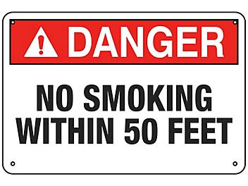 "No Smoking Within 50 Feet" Sign - Aluminum S-20309A