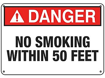"No Smoking Within 50 Feet" Sign - Plastic S-20309P