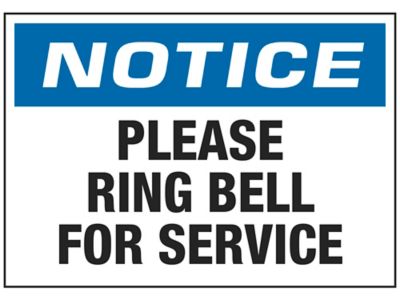  "Please Ring Bell For Service" Sign