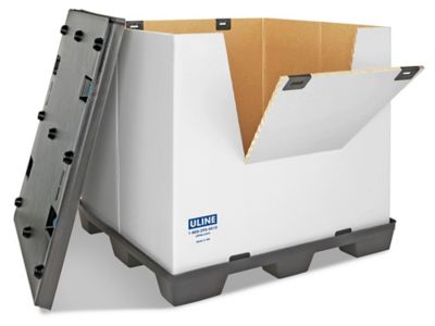 Reusable Bulk Container with Drop Panel - Corrugated, 48 x 40 x 45" S-20451
