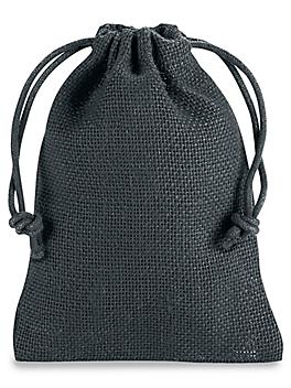 Burlap Bags with Drawstring - 4 x 6", Black S-20525BL