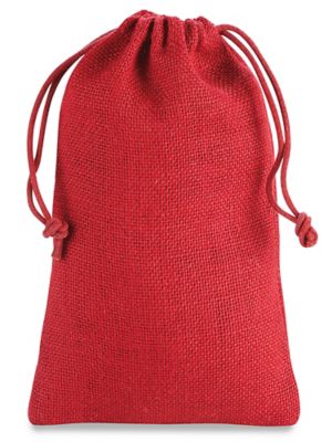 Colored Burlap Bags with Drawstring - 6 x 10"