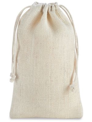 Burlap Bags with Drawstring - 6 x 10", Ivory S-20526I