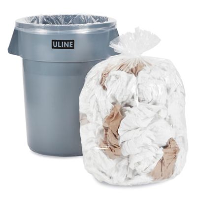 Uline Industrial Trash Liners - 40-45 Gallon, 1.2 Mil, Black S