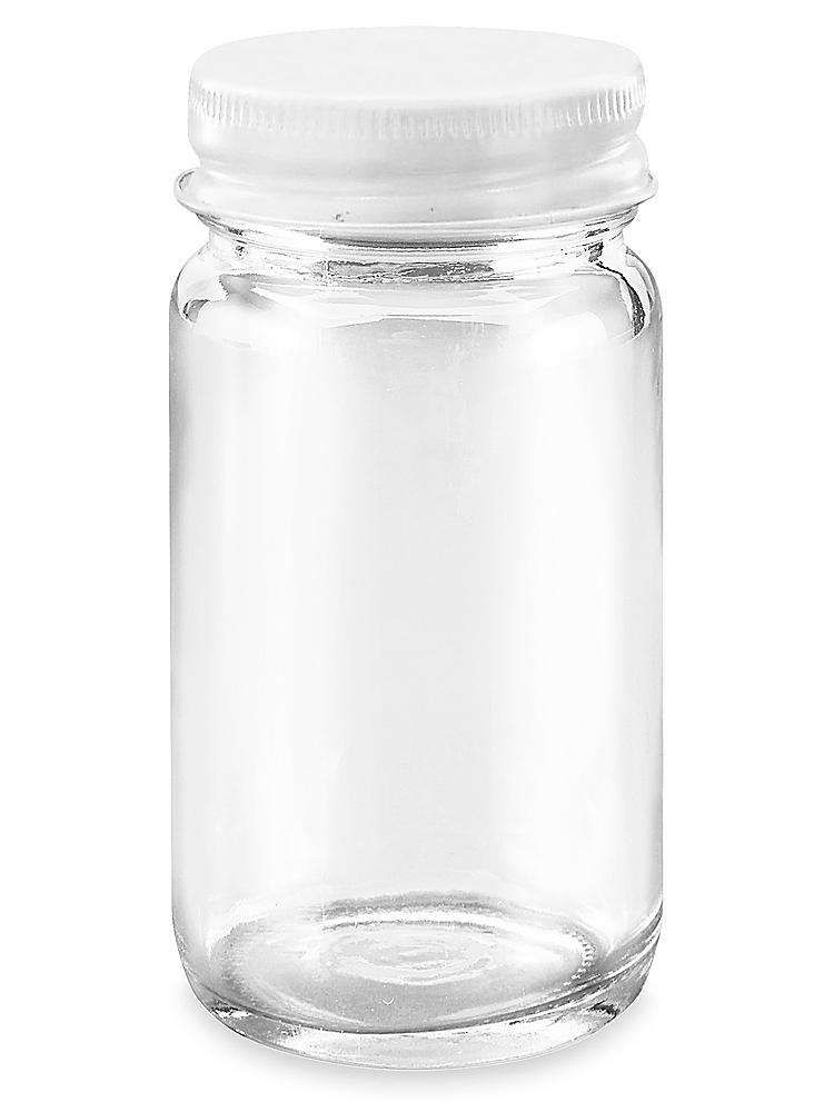 Wide-Mouth Glass Jars - 2 oz, Metal Cap